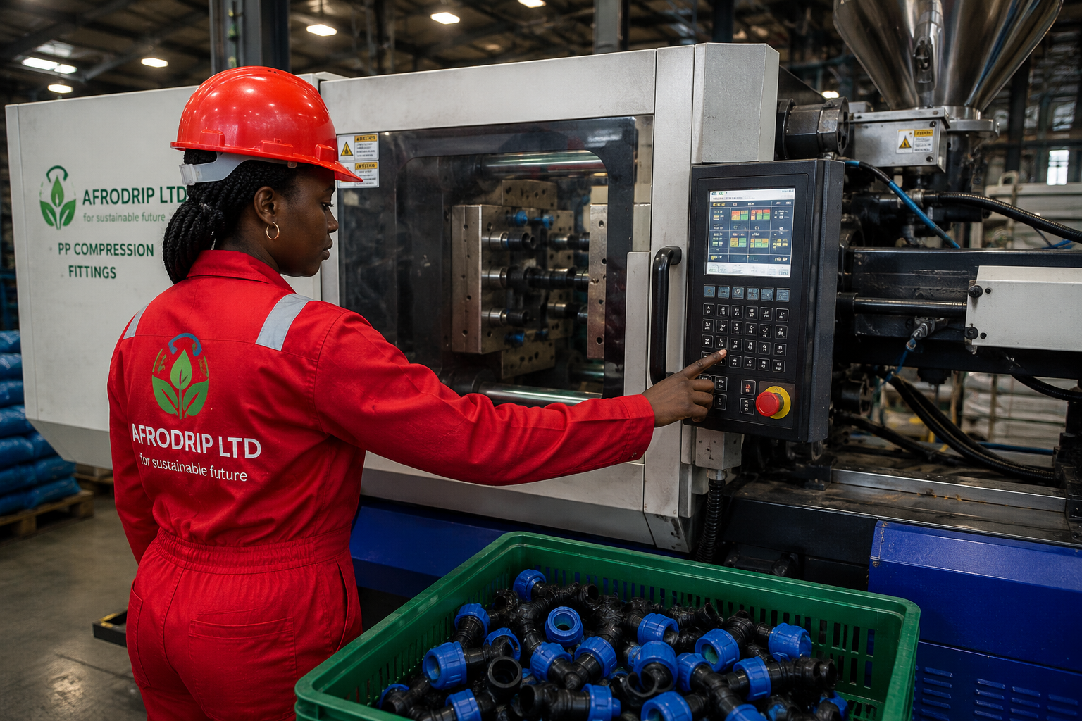 AFRODRIP PP compression fittings manufacturing machine